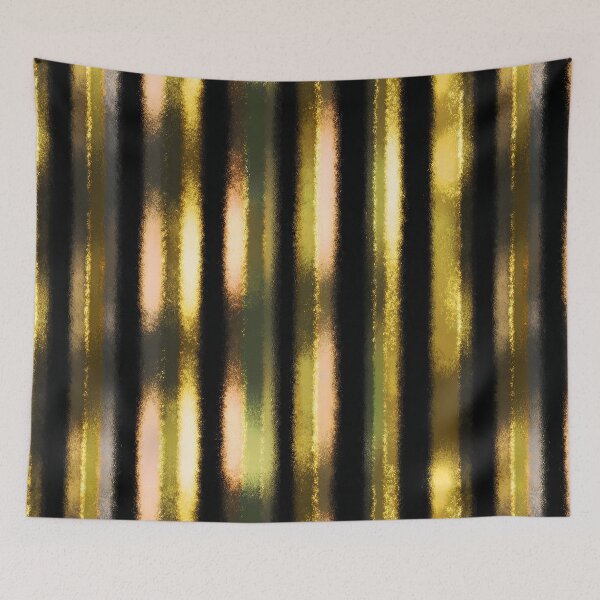 Item preview, Black Gold Painterly Vertical Stripes designed and sold by bubblegoth.