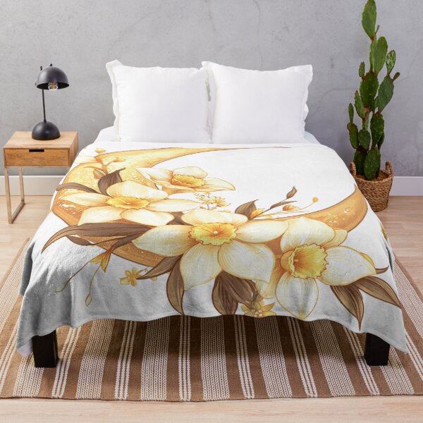 Item preview, Golden Crescent Moon With Daffodil Blooms designed and sold by LunarStillCo.