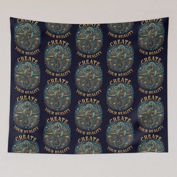 Item preview, Create Your Reality – Steampunk Seahorse Emblem Design designed and sold by Dogandesighn.