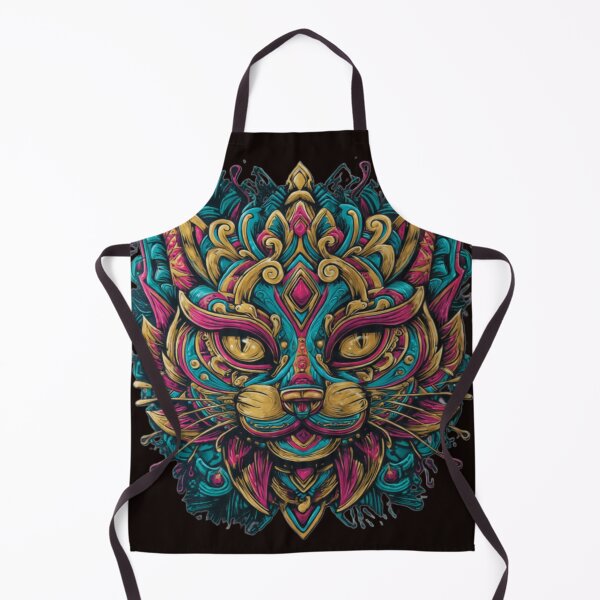 Item preview, Ornate Colorful Cat Face – Boho Tribal Psychedelic Cat Art Design designed and sold by ZChrome.
