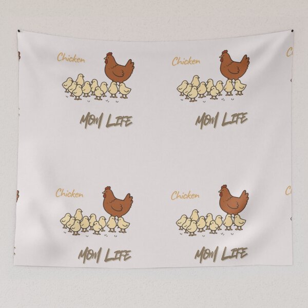 Item preview, Chicken Mom Life – Cute Hen and Chicks Illustration designed and sold by PrintofAngel.