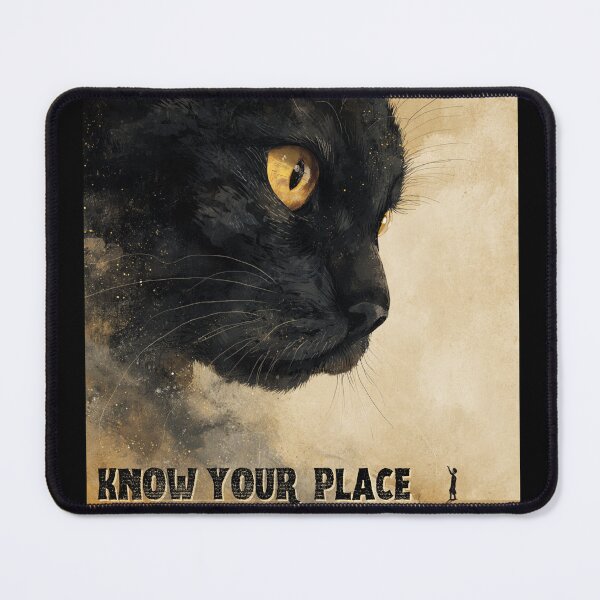 Item preview, Giant Black Cat Watching small Human – Minimalist Aesthetic Design designed and sold by Wild Pixel Studio.