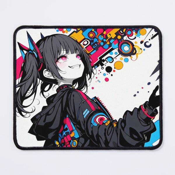 Item preview, NEON: Playful Cyberpop Over-Shoulder Smirk | Cute Cyberpunk Anime Girl designed and sold by Sytrics.
