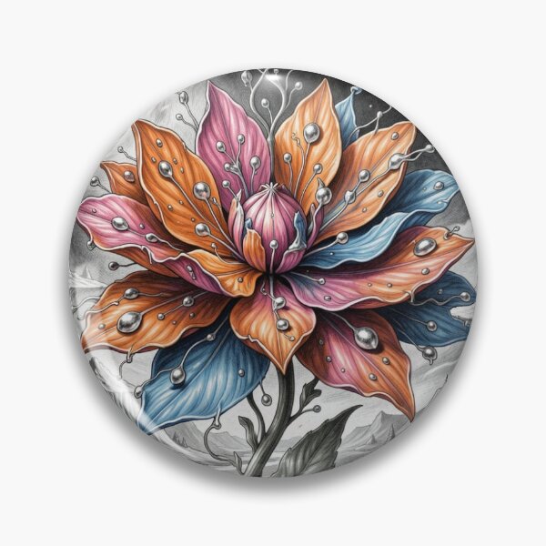 Item preview, Surreal Flower Dreamscape in vivid colors rising from a monochrome fantasy world designed and sold by FotoworldEdel.