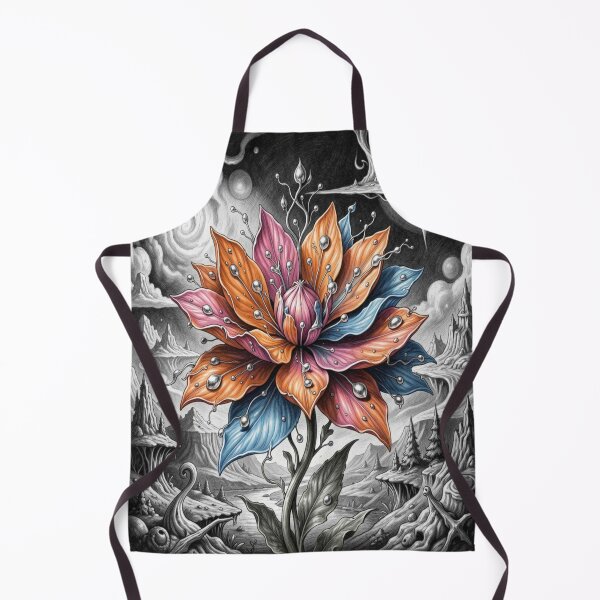 Item preview, Surreal Flower Dreamscape in vivid colors rising from a monochrome fantasy world designed and sold by FotoworldEdel.