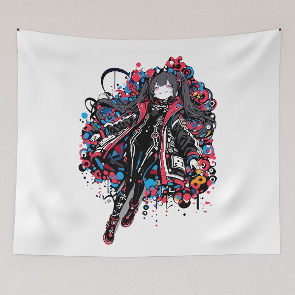 Item preview, NEON: Sassy Cyberpop Zero-G Float | Cute Cyberpunk Anime Girl designed and sold by Sytrics.