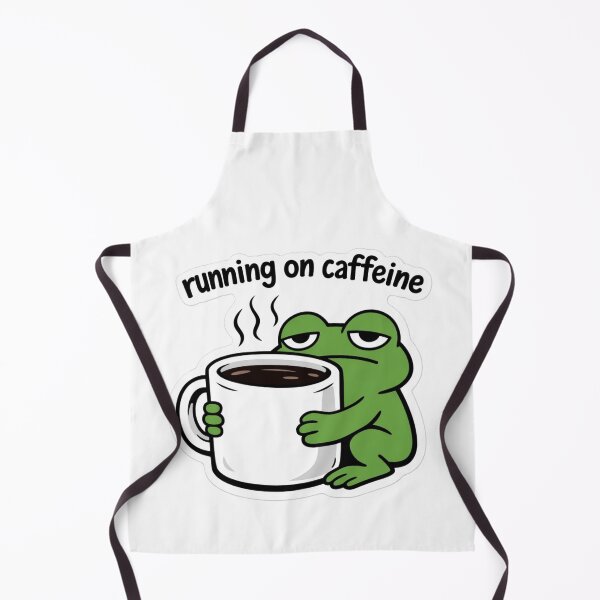 Item preview, Running On Caffeine Funny Frog Meme Sticker designed and sold by MyCreatureArt.
