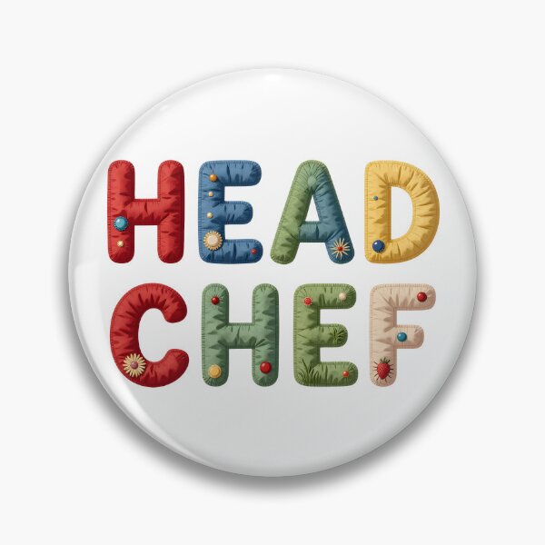 Item preview, HEAD CHEF - IN COLORFUL FAUX LETTERING designed and sold by AlexOBrienArt.