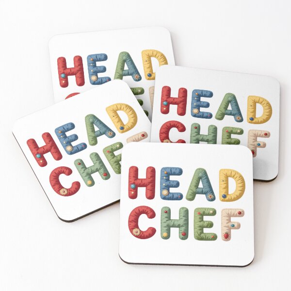 Item preview, HEAD CHEF - IN COLORFUL FAUX LETTERING designed and sold by AlexOBrienArt.