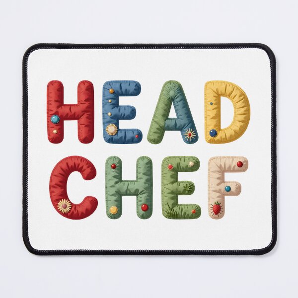 Item preview, HEAD CHEF - IN COLORFUL FAUX LETTERING designed and sold by AlexOBrienArt.