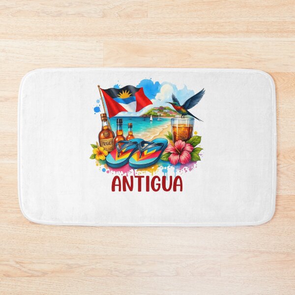 Item preview, Antigua and Barbuda Flag Island Flip Flops Tropical Beach designed and sold by NUMAcreations.