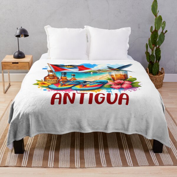 Item preview, Antigua and Barbuda Flag Island Flip Flops Tropical Beach designed and sold by NUMAcreations.