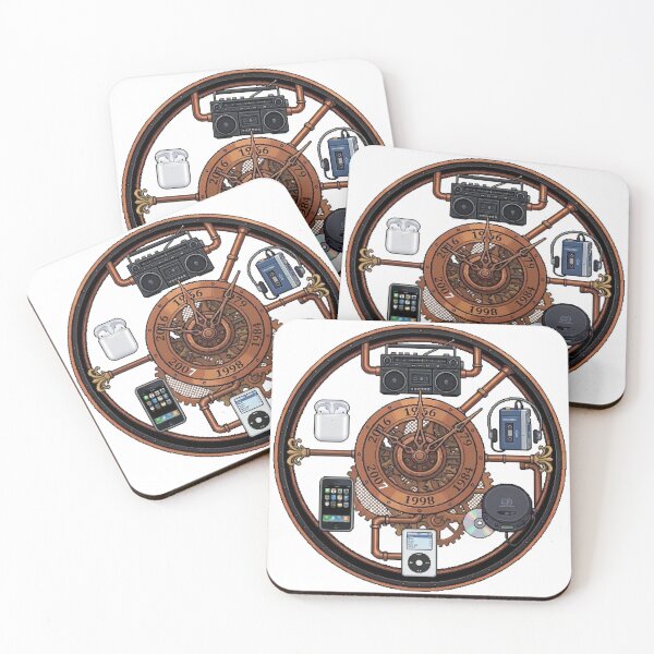 Item preview, The Evolution of Sound in Steampunk Pixel Art Clock designed and sold by FantoRed.