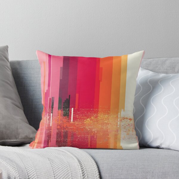 Item preview, Pink Orange Abstract Vertical Stripes designed and sold by bubblegoth.