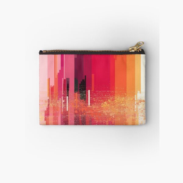 Item preview, Pink Orange Abstract Vertical Stripes designed and sold by bubblegoth.