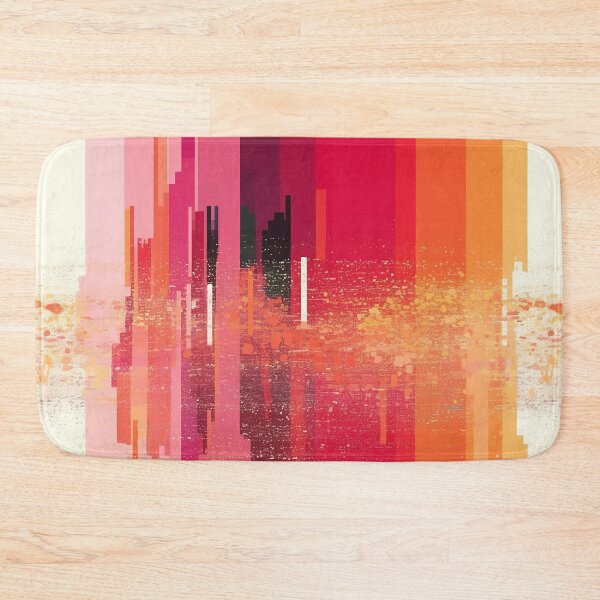 Item preview, Pink Orange Abstract Vertical Stripes designed and sold by bubblegoth.