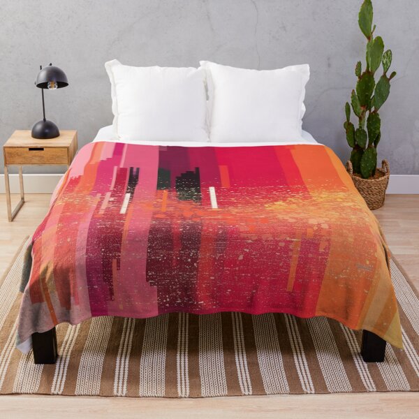 Item preview, Pink Orange Abstract Vertical Stripes designed and sold by bubblegoth.