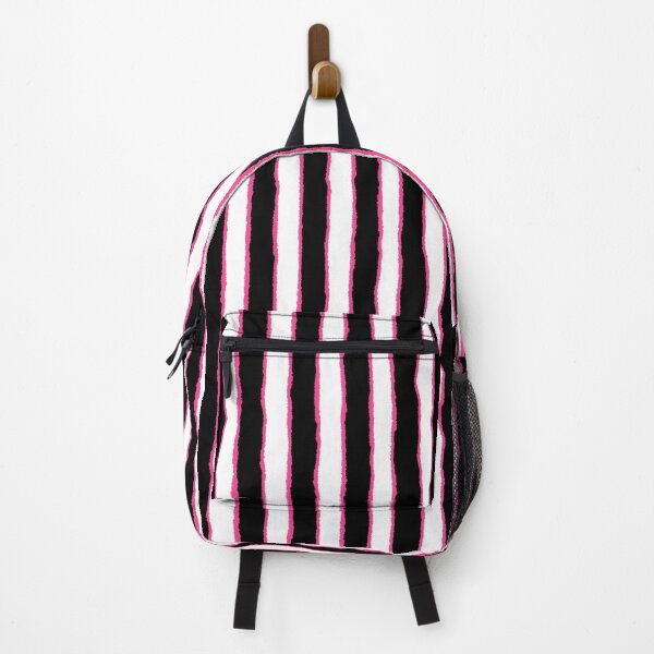 Item preview, Pink Black Wavy Vertical Stripes designed and sold by bubblegoth.