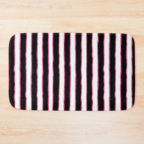 Item preview, Pink Black Wavy Vertical Stripes designed and sold by bubblegoth.
