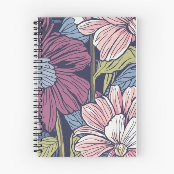 Artikelvorschau, Blaues, rosa und lila Blumenbild entworfen und verkauft von TLKStudio.