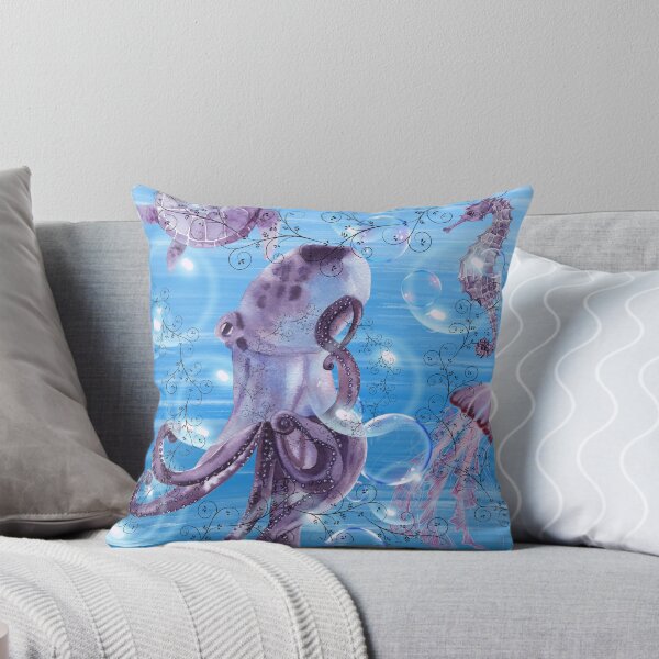 Item preview, Purple Sealife & Floral Bubbles designed and sold by ArtByTrishiaK.