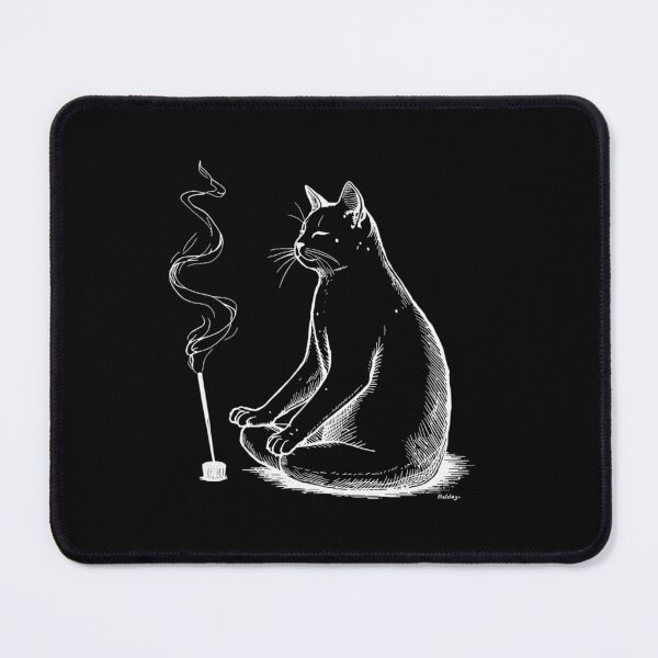 Item preview, cat meditating with incense designed and sold by AratingaCreativ.