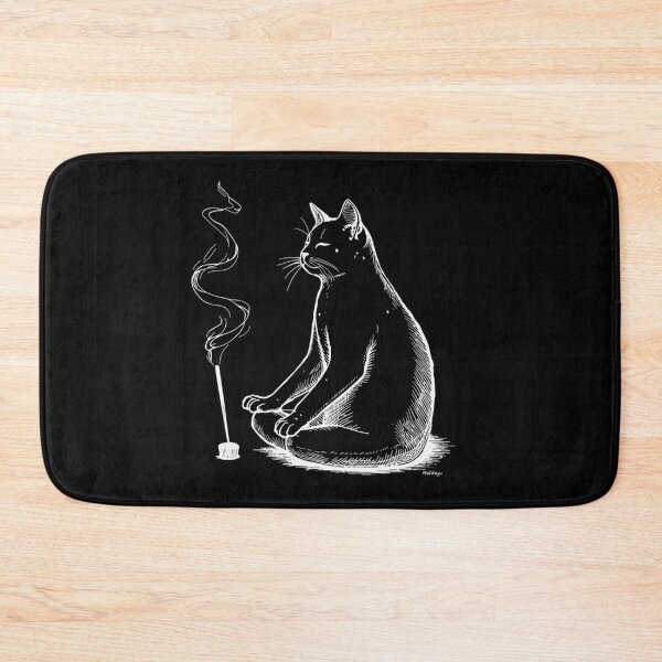 Item preview, cat meditating with incense designed and sold by AratingaCreativ.