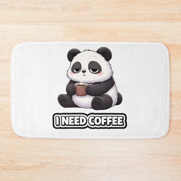 Item preview, I Need Coffee Panda – Cute Tired Mood designed and sold by LazyMoodStudio.