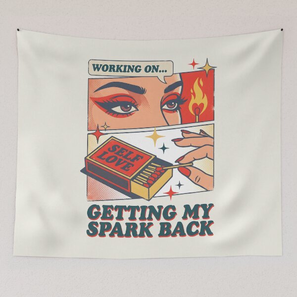 Item preview, Working On Getting My Spark Back Retro Motivational Self Love Comic Art designed and sold by DesignsByAnett.