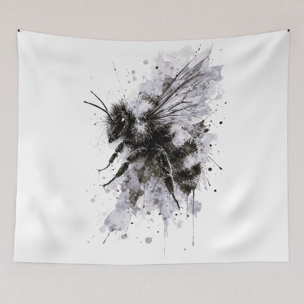 Item preview, Abstract Bee Art Modern Animal Design Black and White designed and sold by giachem99.