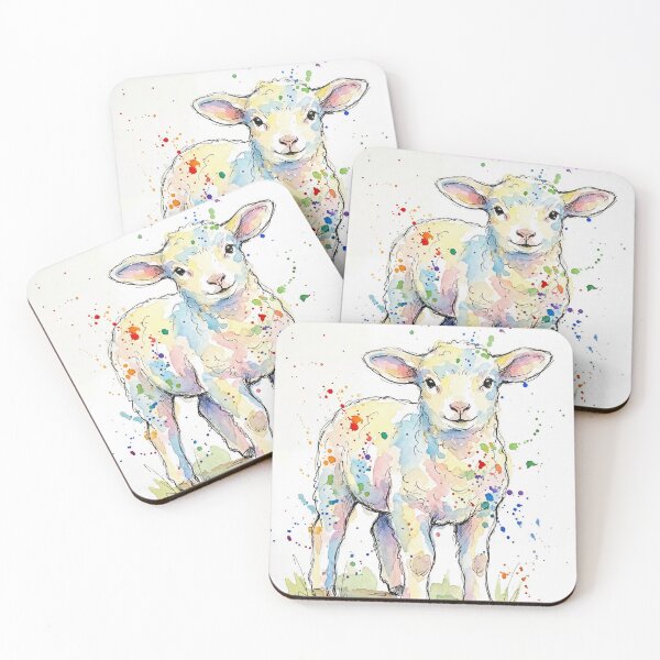 Item preview, Colour Splash Baby Lamb – Abstract Watercolour Art designed and sold by Printpix.