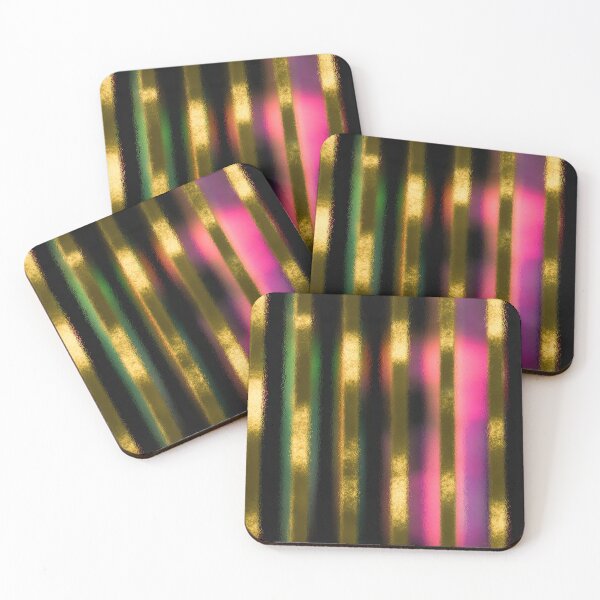 Item preview, Glowing Pink Gold Vertical Stripes designed and sold by bubblegoth.