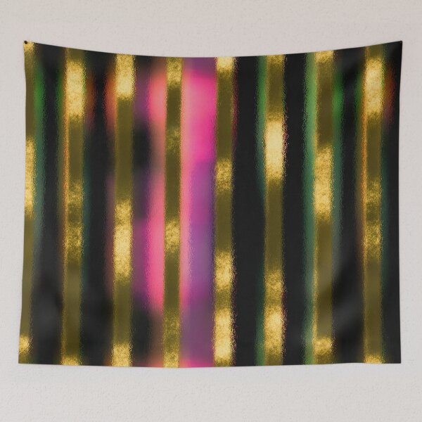 Item preview, Glowing Pink Gold Vertical Stripes designed and sold by bubblegoth.