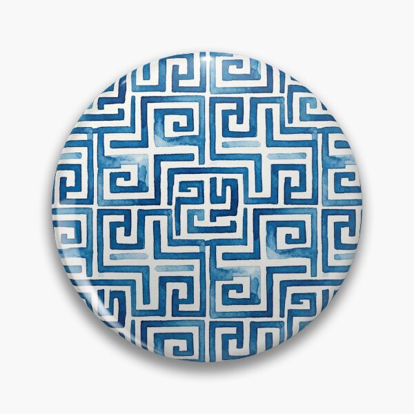 Item preview, Meander Pattern in White and Blue designed and sold by Miller Designs Print & Pattern.