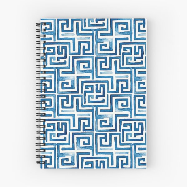 Item preview, Meander Pattern in White and Blue designed and sold by Miller Designs Print & Pattern.