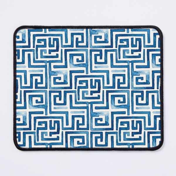 Item preview, Meander Pattern in White and Blue designed and sold by Miller Designs Print & Pattern.