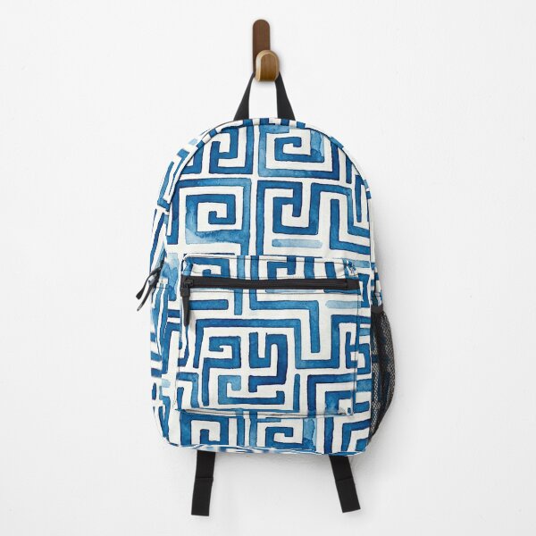 Item preview, Meander Pattern in White and Blue designed and sold by Miller Designs Print & Pattern.