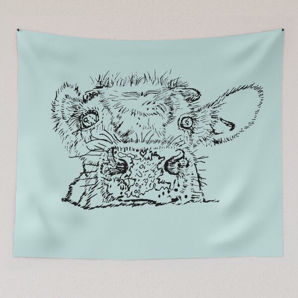 Item preview, Dairy Cow - Peekamoo - (#C6E6E3) designed and sold by The Stippler Process.