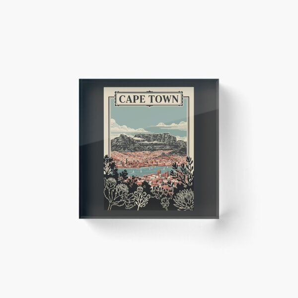 Item preview, Vintage Cape Town Travel Poster Table Mountain Retro Art designed and sold by Cipher & Soul.
