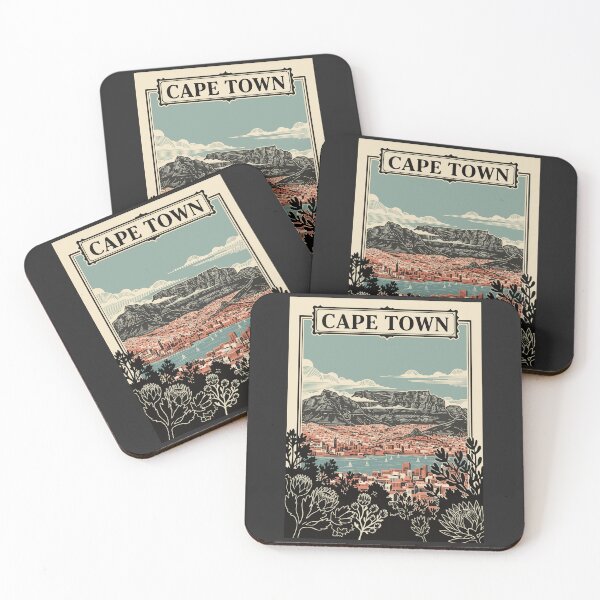 Item preview, Vintage Cape Town Travel Poster Table Mountain Retro Art designed and sold by Cipher & Soul.
