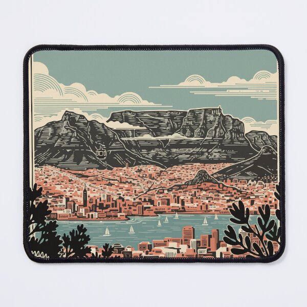 Item preview, Vintage Cape Town Travel Poster Table Mountain Retro Art designed and sold by Cipher & Soul.