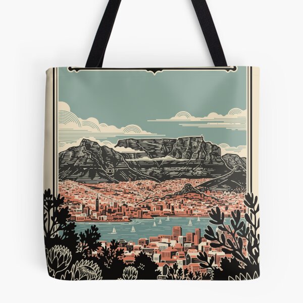 Item preview, Vintage Cape Town Travel Poster Table Mountain Retro Art designed and sold by Cipher & Soul.