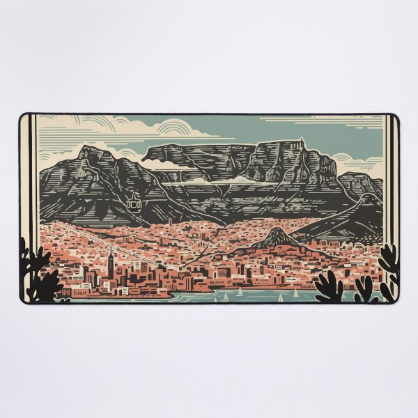 Item preview, Vintage Cape Town Travel Poster Table Mountain Retro Art designed and sold by Cipher & Soul.