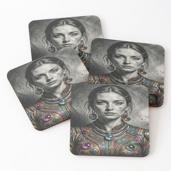 Item preview, Fantasy portrait with colorful ornaments and artistic details in an elegant style. designed and sold by FotoworldEdel.