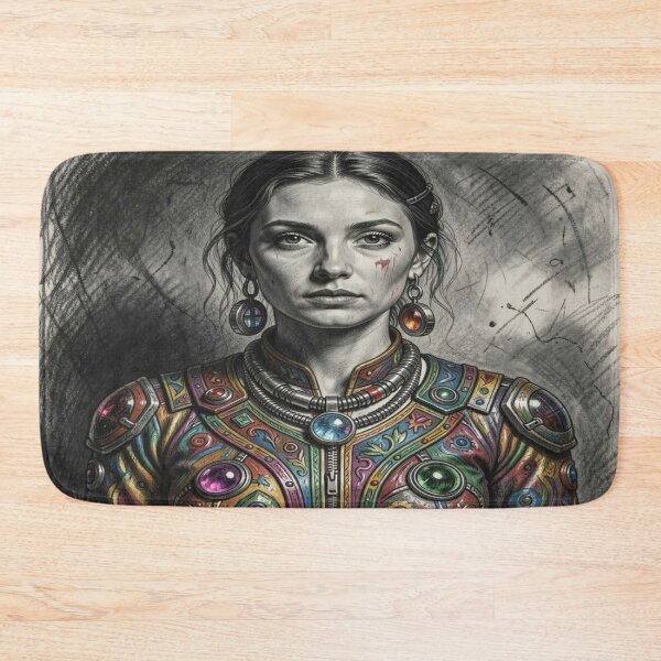 Item preview, Fantasy portrait with colorful ornaments and artistic details in an elegant style. designed and sold by FotoworldEdel.