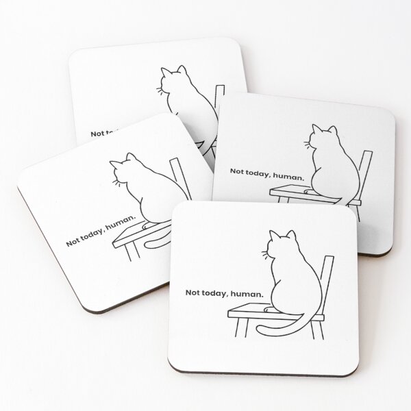 Item preview, Not Today Human - Minimalist Cat Illustration designed and sold by PrintofAngel.