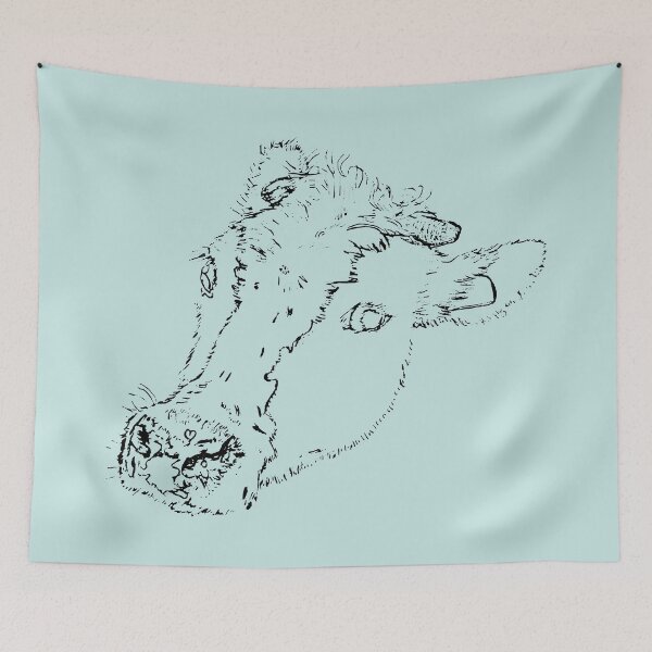 Item preview, Dairy Cow - Side Eye - (#C6E6E3) designed and sold by The Stippler Process.