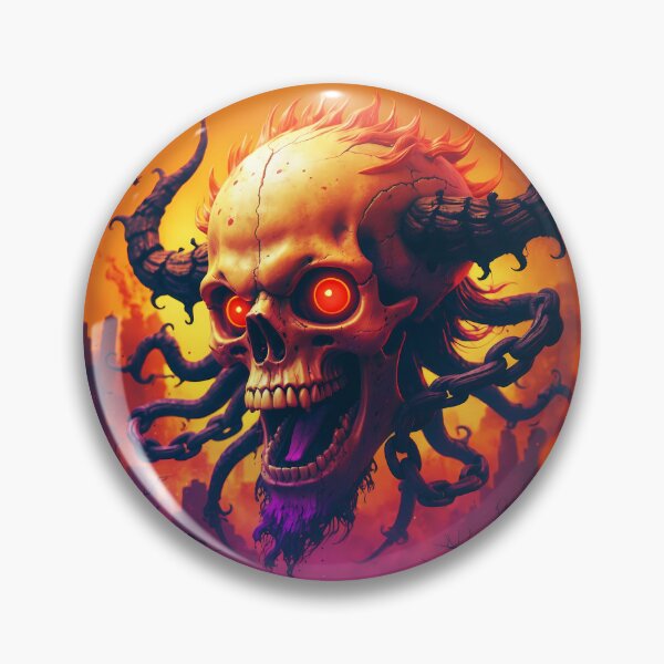 Item preview, Demonic Flaming Skull - Fantasy Art designed and sold by Lucid Dream Pixel.