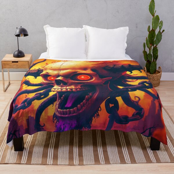 Item preview, Demonic Flaming Skull - Fantasy Art designed and sold by Lucid Dream Pixel.