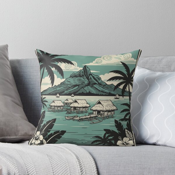 Item preview, Vintage Bora Bora Travel Poster French Polynesia Tropical Retro Art designed and sold by Cipher & Soul.